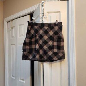 [M] Kirious Brown Plaid Miniskirt with Pockets‎ Size Medium